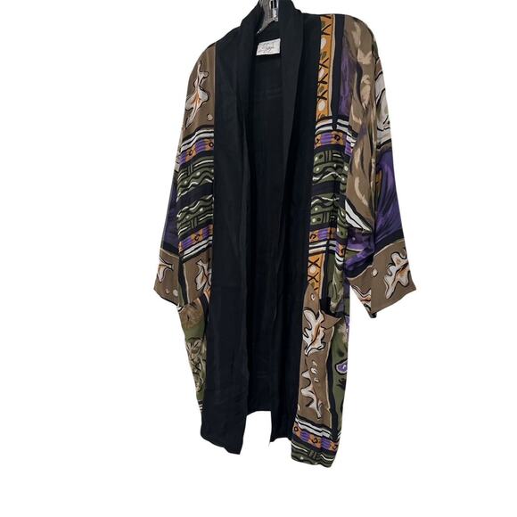 Biya Johnny Was ABSTRACT PRINT OPEN CARDIGAN DUSTER SZ L /XL - Picture 4 of 4